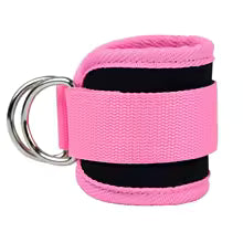 Adjustable Ankle Strap Supports with D-Ring for Cable Machine